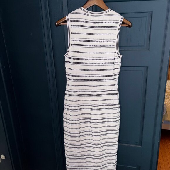 THEORY - Striped Midi Dress in Crepe Knit - Picture 6 of 6